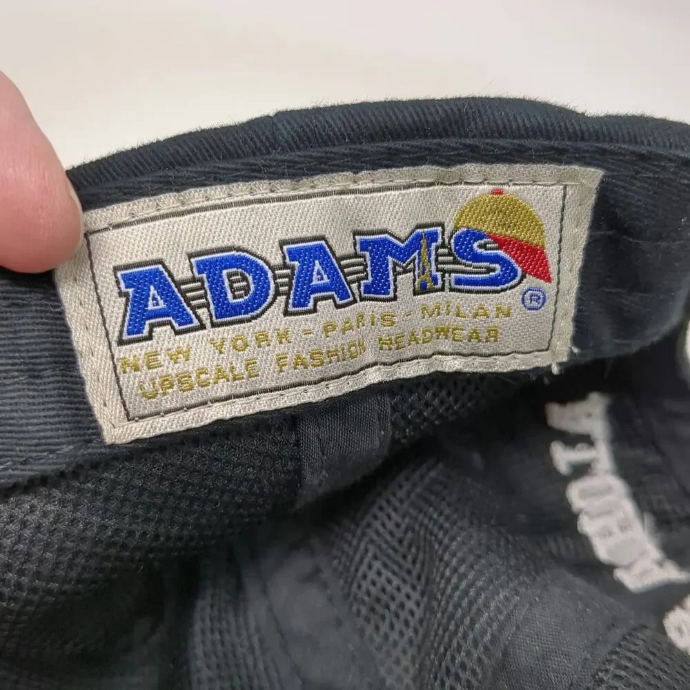 Adams Baseball Cap Black One Size Hawaii Aloha State Leather Strapback Hat